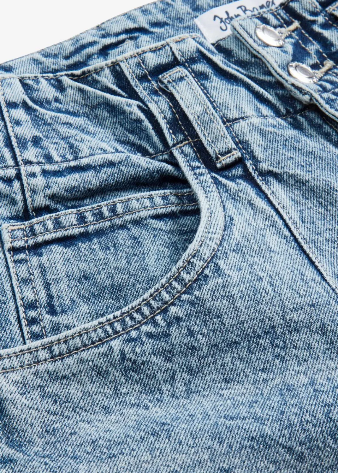 bonprix Jeans|Kurzgrößen^Wide Leg Jeans High Waist eisblau denim used