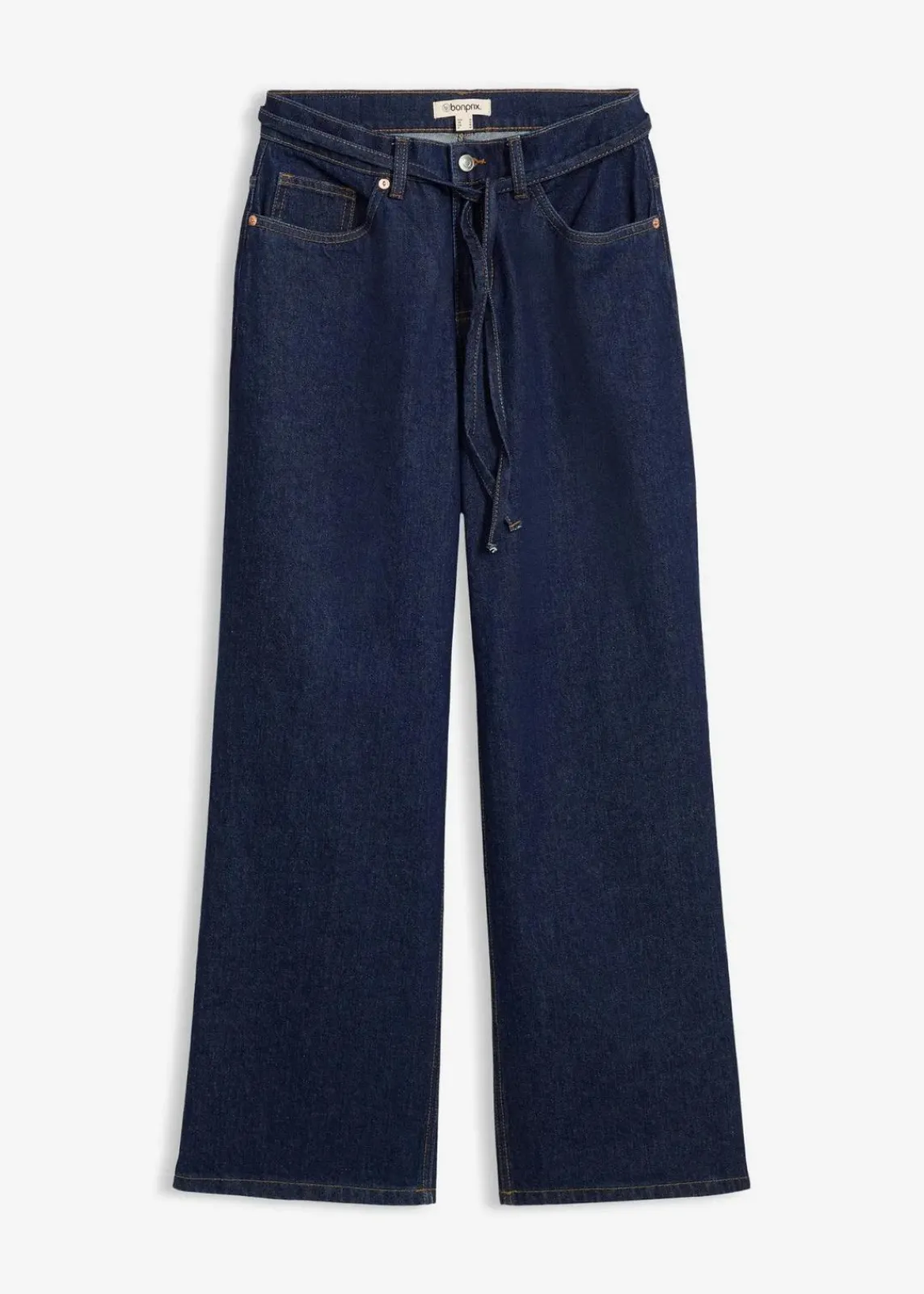 bonprix Bekleidung·Shirts & Tops|Jeans^Wide Leg Jeans Mid Waist tiefblau denim ungewaschen