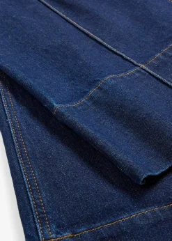 bonprix Jeans|Bekleidung·Shirts & Tops^Wide Leg Jeans Mid Waist, cropped tiefblau denim ungewaschen