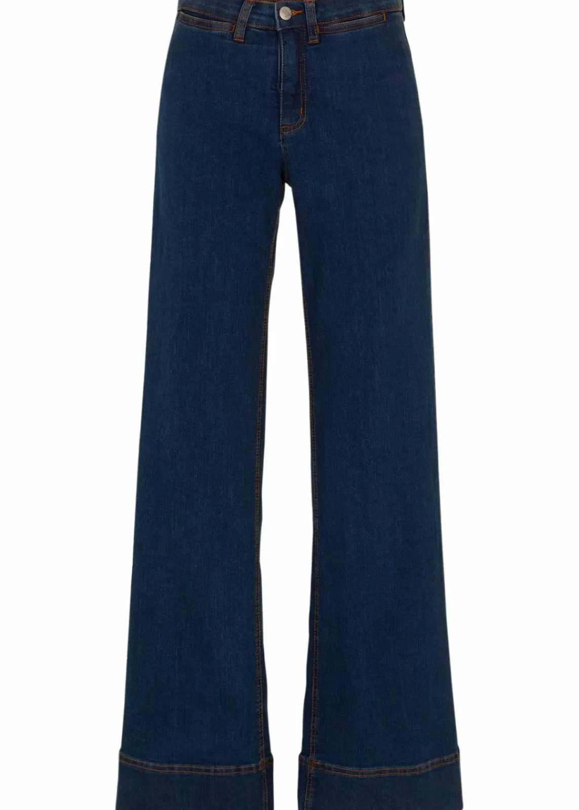 bonprix Kurzgrößen|Bekleidung·Shirts & Tops^Wide- Leg Jeans Mid Waist, Komfort-Stretch nachtblau denim