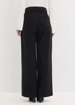 bonprix Bekleidung·Kleider|Hosen^Wide-Leg Bundfalten-Hose mit Bequembund schwarz