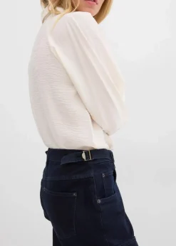 bonprix Jeans|Kurzgrößen^Wide-Leg Jeans Mid Waist tiefblau denim ungewaschen