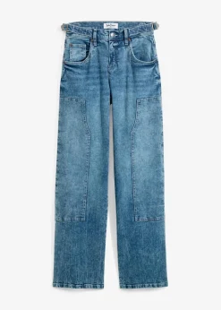 bonprix Jeans|Kurzgrößen^Wide-Leg Jeans Mid Waist blau denim