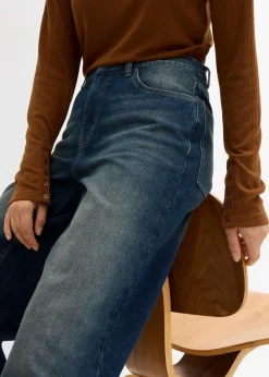 bonprix Bekleidung·Shirts & Tops|Jeans^Wide-Leg-Jeans High Waist dunkelblau denim