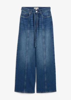 bonprix Bekleidung·Shirts & Tops|Jeans^Wide-Leg-Jeans High Waist blau denim used