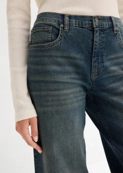 bonprix Kurzgrößen|Jeans^Wide-Leg-Jeans, High Waist blau denim used