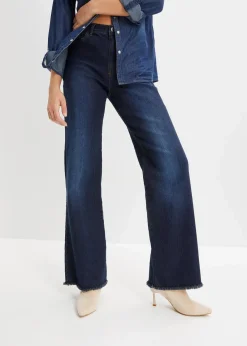 bonprix Bekleidung·Shirts & Tops|Jeans^Wide-Leg-Jeans, High Waist nachtblau denim