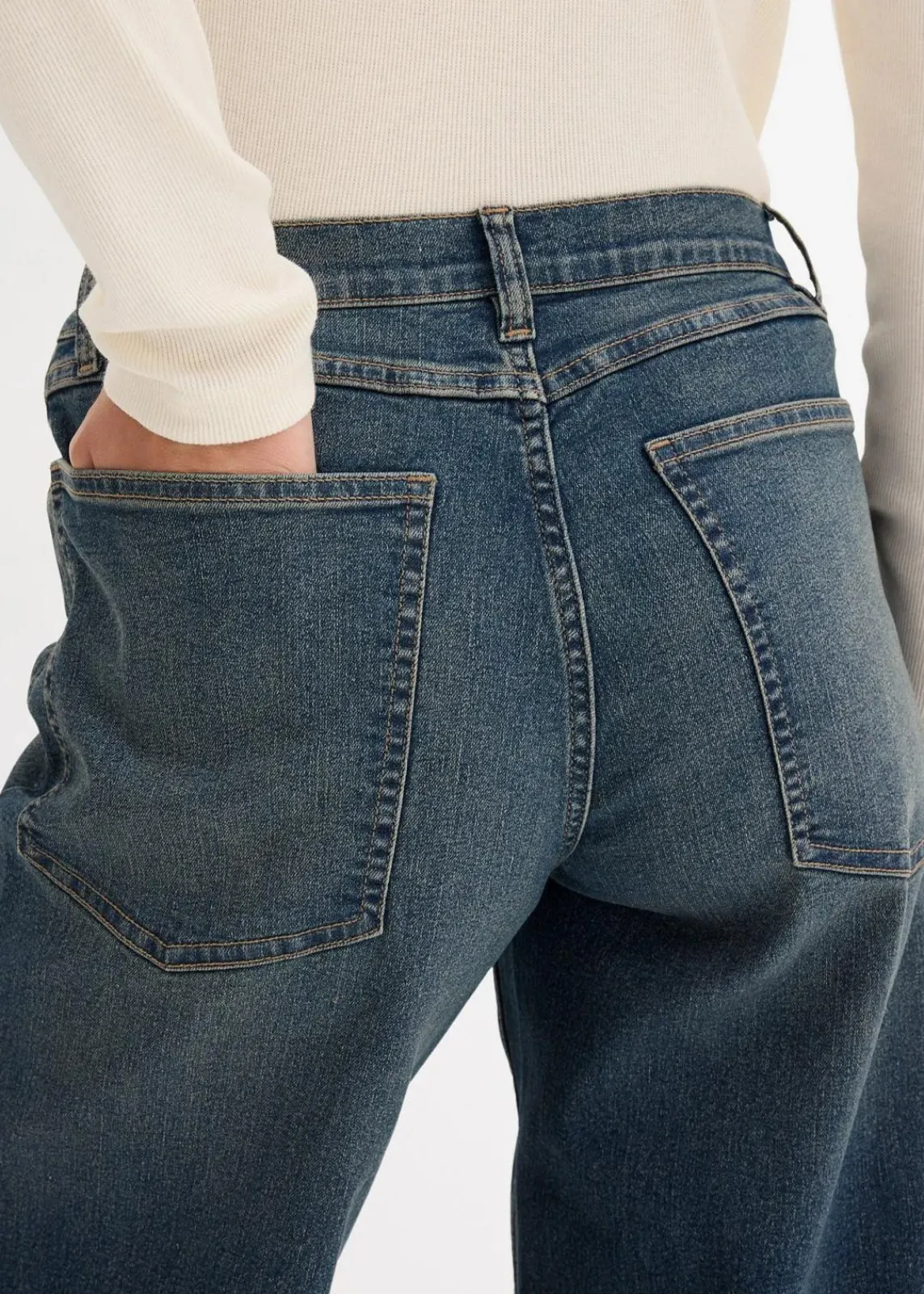 bonprix Kurzgrößen|Jeans^Wide-Leg-Jeans, High Waist blau denim used