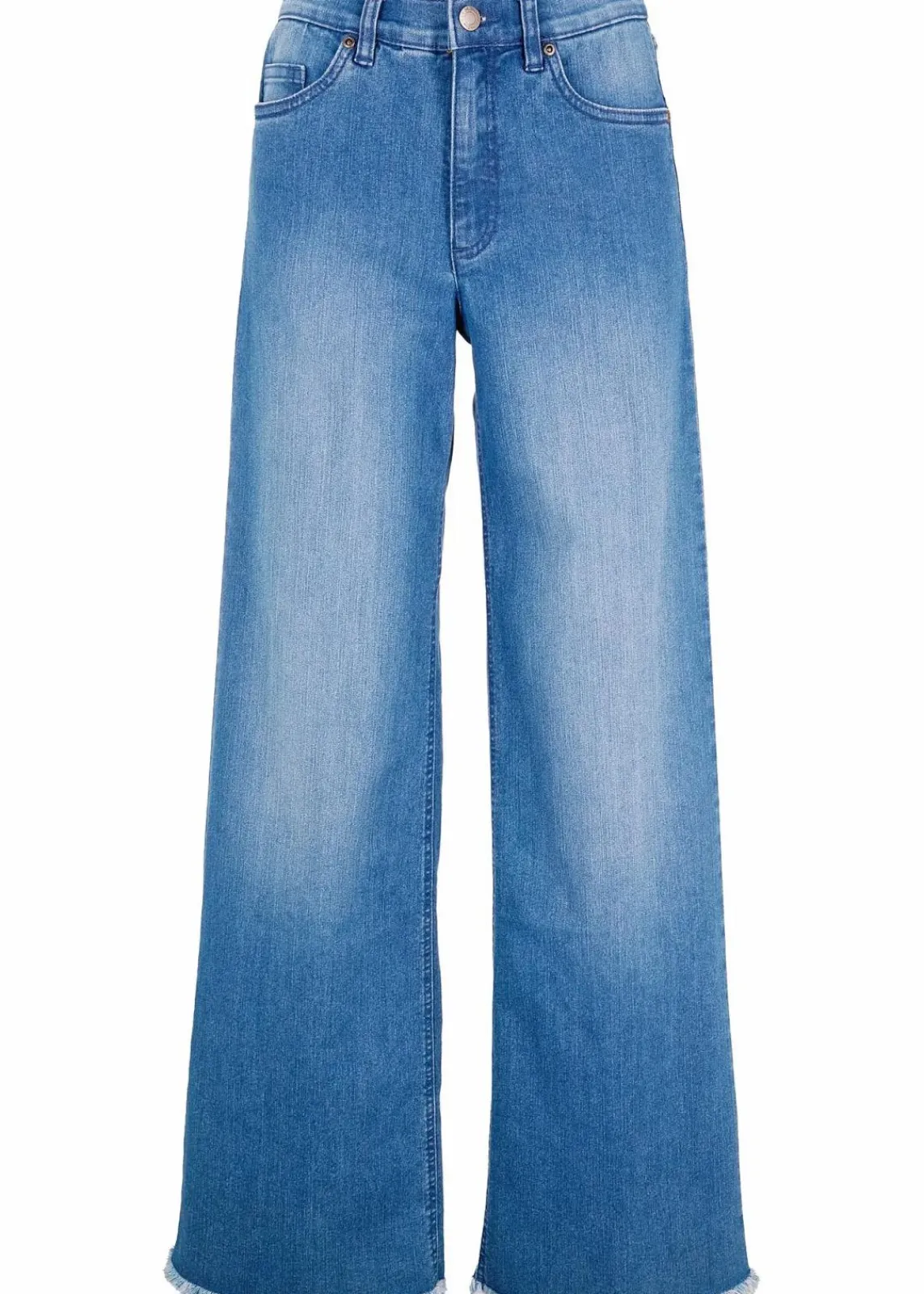bonprix Bekleidung·Shirts & Tops|Jeans^Wide-Leg-Jeans High Waist blau denim used