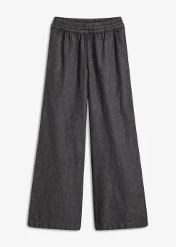 bonprix Bekleidung·Shirts & Tops|Jeans^Wide-Leg-Jeans, High Waist schwarz denim