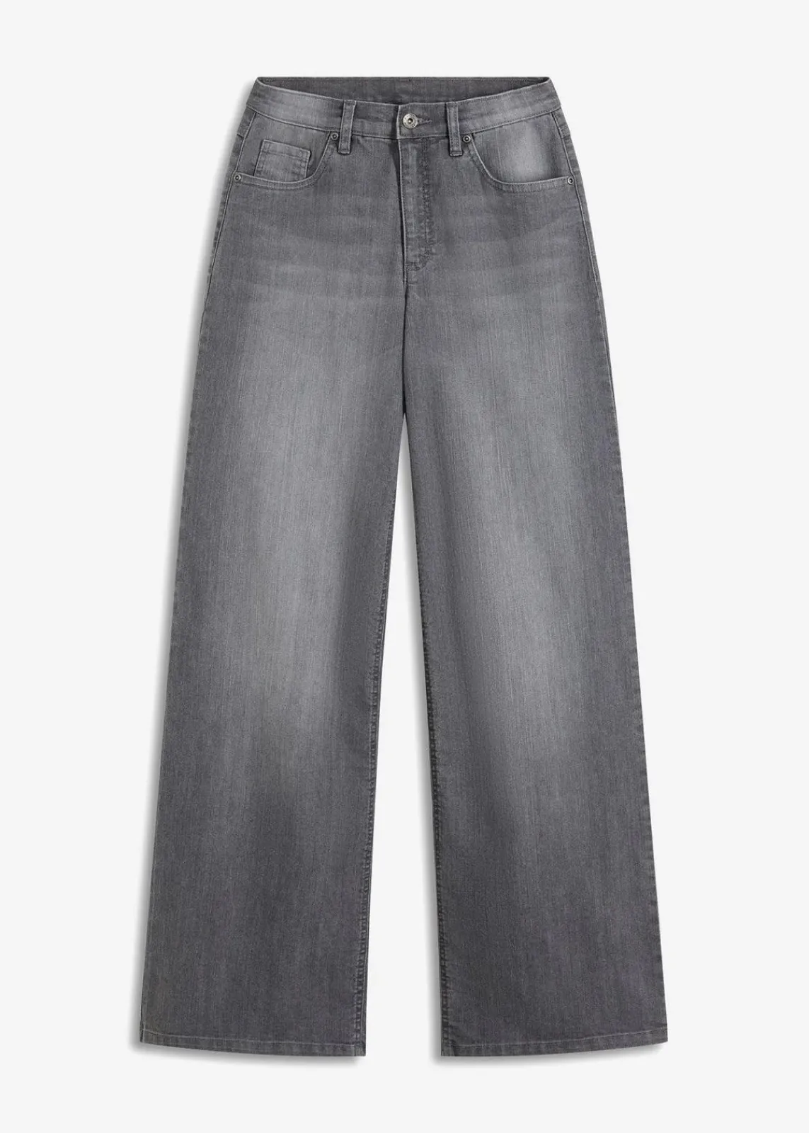 bonprix Kurzgrößen|Jeans^Wide-Leg-Jeans, High Waist grau denim