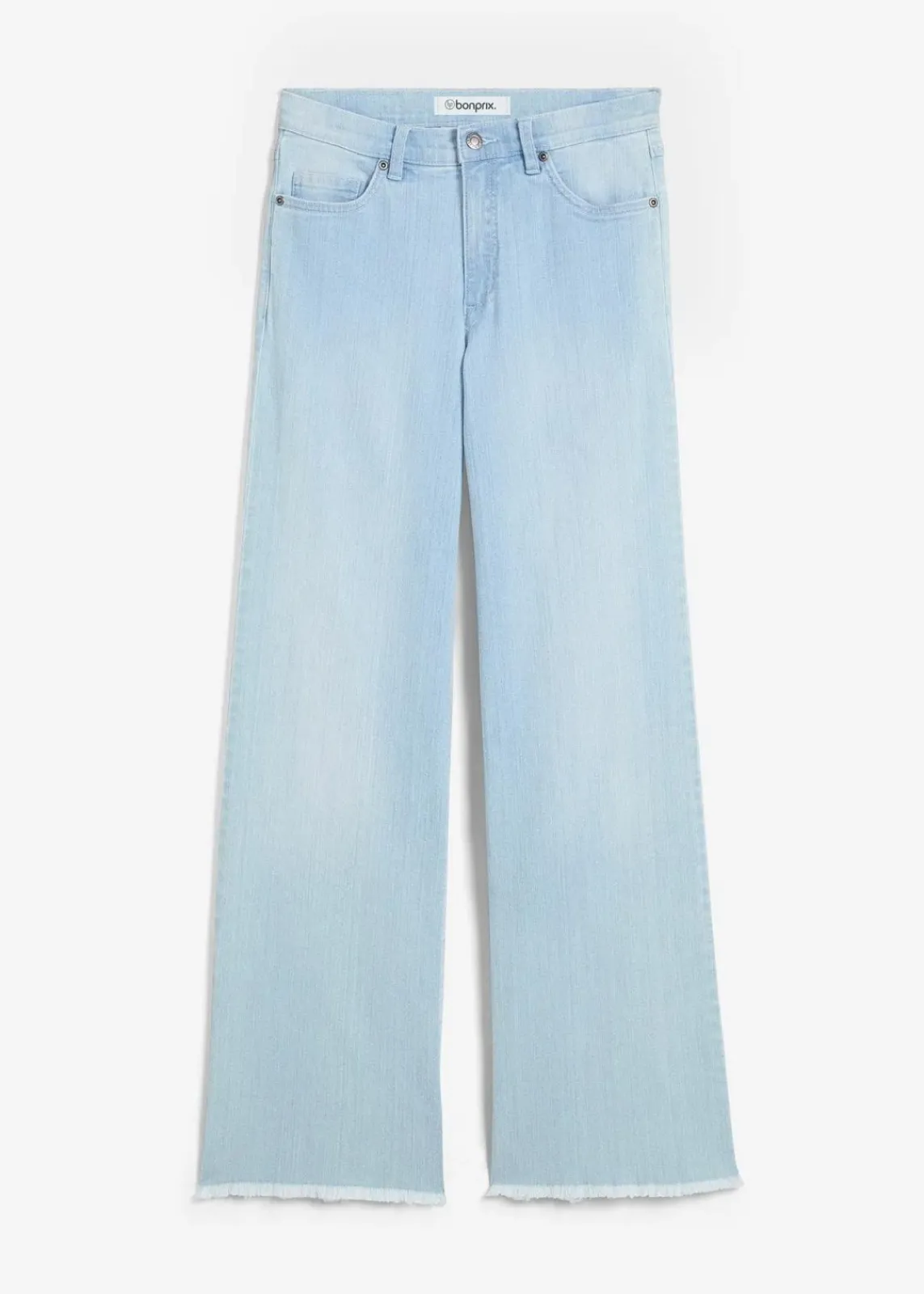 bonprix Jeans|Bekleidung·Shirts & Tops^Wide-Leg-Jeans High Waist eisblau denim used