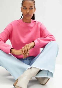 bonprix Jeans|Bekleidung·Shirts & Tops^Wide-Leg-Jeans High Waist eisblau denim used