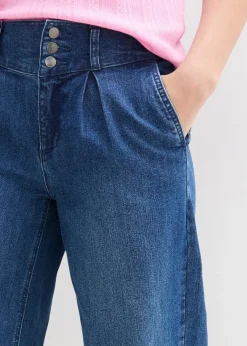 bonprix Jeans|Bekleidung·Shirts & Tops^Wide-Leg-Jeans High Waist, Bequembund blau denim