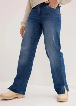 bonprix Jeans|Bekleidung·Shirts & Tops^Wide-Leg-Jeans High Waist, Bequembund blau denim