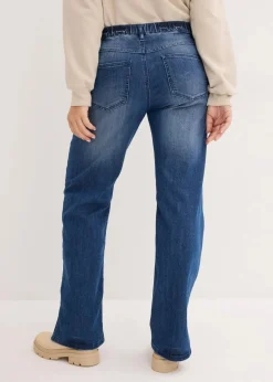 bonprix Jeans|Bekleidung·Shirts & Tops^Wide-Leg-Jeans High Waist, Bequembund blau denim