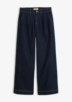 bonprix Bekleidung·Shirts & Tops|Jeans^Wide-Leg-Jeans High Waist, Bequembund dunkelblau denim