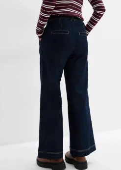 bonprix Bekleidung·Shirts & Tops|Jeans^Wide-Leg-Jeans High Waist, Bequembund dunkelblau denim