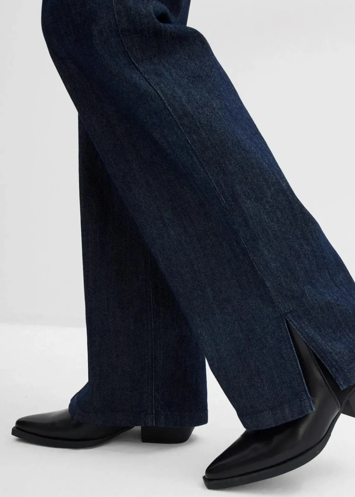bonprix Bekleidung·Shirts & Tops|Jeans^Wide-Leg-Jeans High Waist, Bequembund tiefblau denim ungewaschen