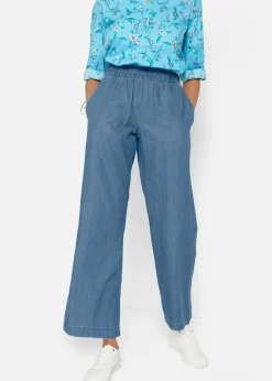 bonprix Jeans|Bekleidung·Shirts & Tops^Wide-Leg-Jeans, High Waist, Bequembund hellblau denim