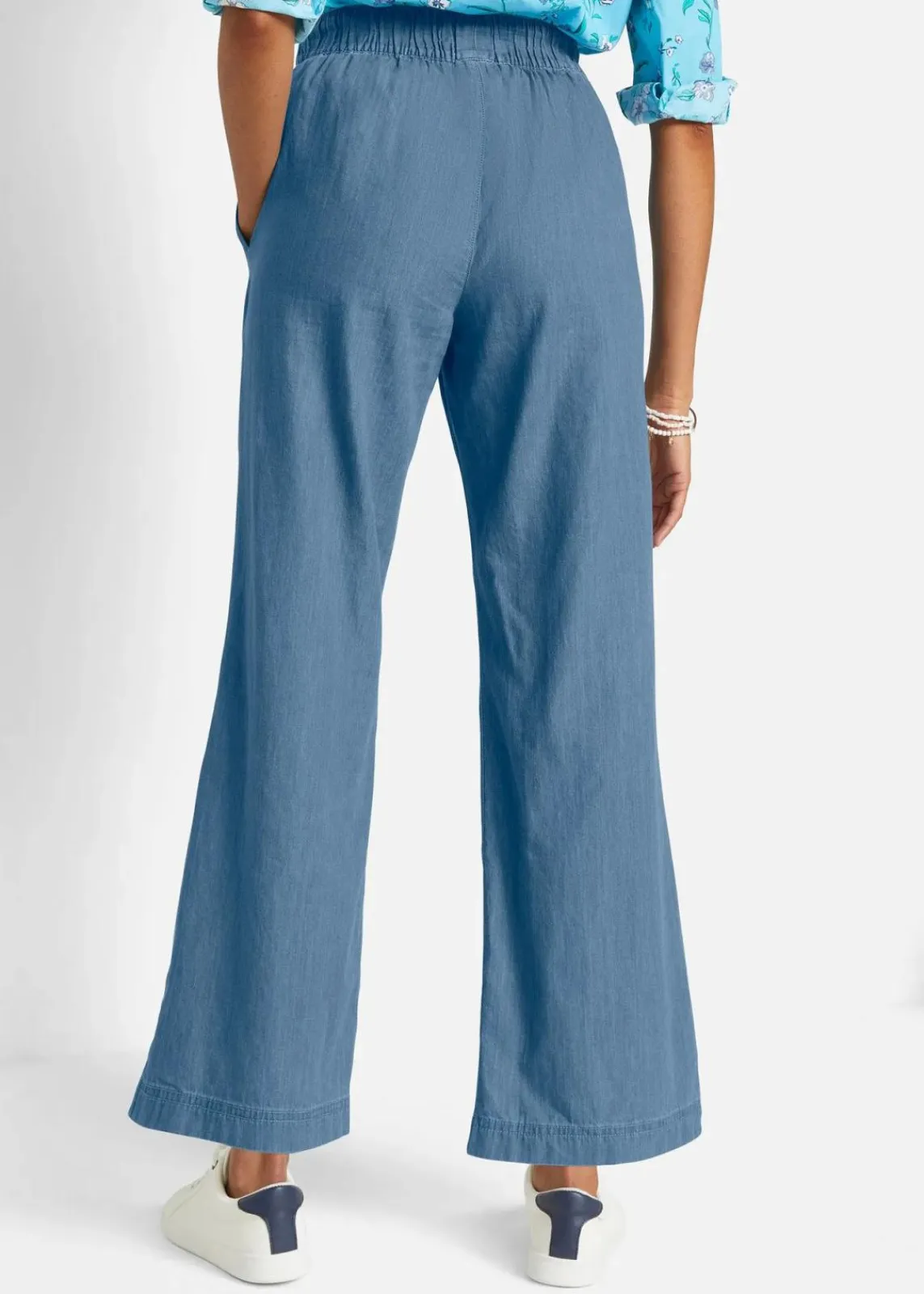 bonprix Jeans|Bekleidung·Shirts & Tops^Wide-Leg-Jeans, High Waist, Bequembund hellblau denim