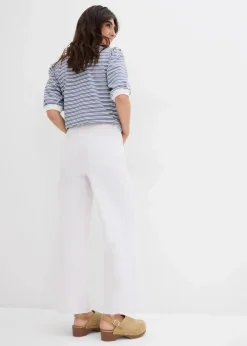 bonprix Bekleidung·Shirts & Tops|Jeans^Wide-Leg-Jeans, High Waist, cropped weiß