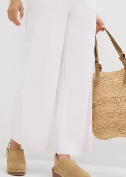 bonprix Bekleidung·Shirts & Tops|Jeans^Wide-Leg-Jeans, High Waist, cropped weiß