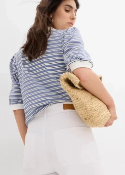 bonprix Bekleidung·Shirts & Tops|Jeans^Wide-Leg-Jeans, High Waist, cropped weiß