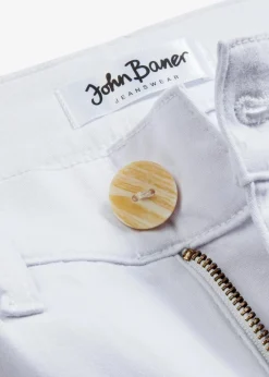 bonprix Bekleidung·Shirts & Tops|Jeans^Wide-Leg-Jeans, High Waist, cropped weiß