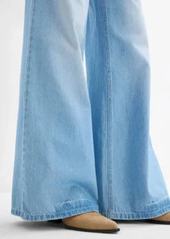 bonprix Jeans|Kurzgrößen^Wide-Leg-Jeans, High Waist, Full Length Bequembund hellblau denim used