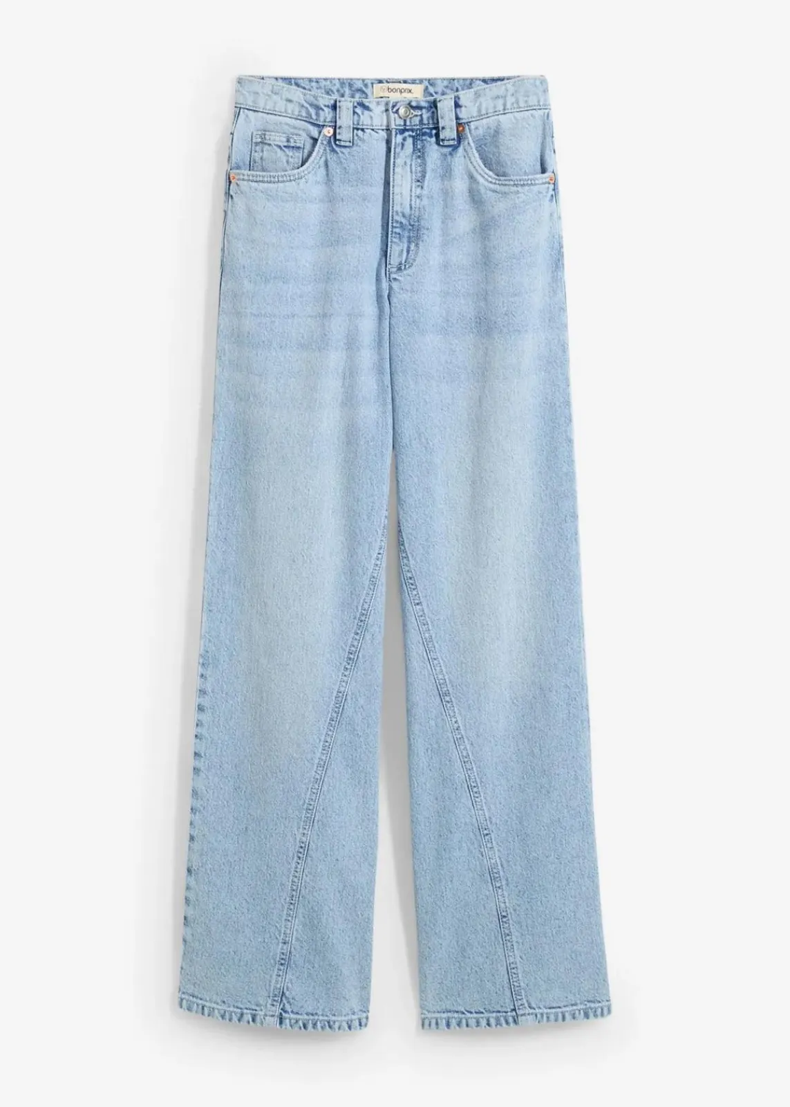 bonprix Bekleidung·Shirts & Tops|Jeans^Wide-Leg-Jeans High Waist, Low Stretch eisblau denim used