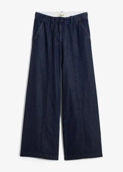 bonprix Bekleidung·Shirts & Tops^Wide-Leg-Jeans High Waist, Super Soft tiefblau denim ungewaschen