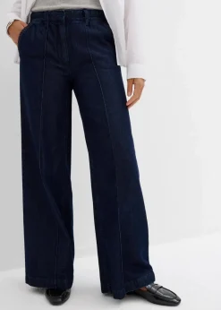 bonprix Bekleidung·Shirts & Tops^Wide-Leg-Jeans High Waist, Super Soft tiefblau denim ungewaschen