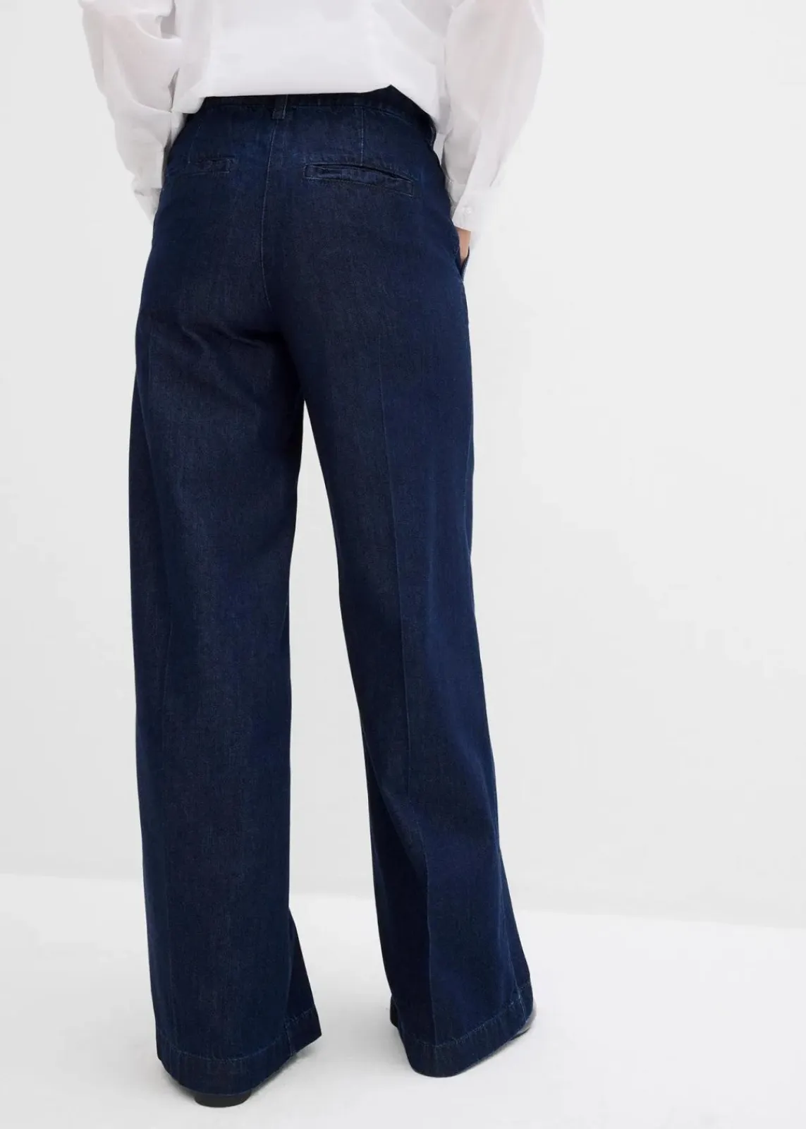 bonprix Bekleidung·Shirts & Tops^Wide-Leg-Jeans High Waist, Super Soft tiefblau denim ungewaschen