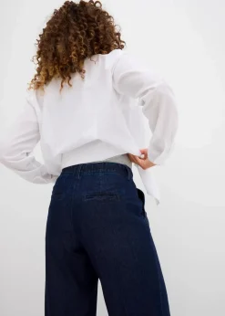 bonprix Bekleidung·Shirts & Tops^Wide-Leg-Jeans High Waist, Super Soft tiefblau denim ungewaschen