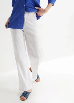 bonprix Bekleidung·Shirts & Tops|Jeans^Wide-Leg-Jeans High Waist, Stretch weiß twill