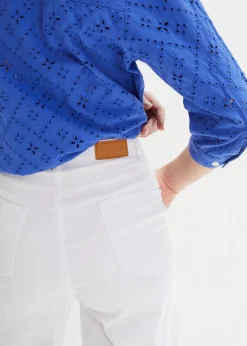 bonprix Bekleidung·Shirts & Tops|Jeans^Wide-Leg-Jeans High Waist, Stretch weiß twill