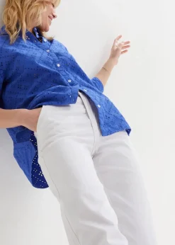 bonprix Bekleidung·Shirts & Tops|Jeans^Wide-Leg-Jeans High Waist, Stretch weiß twill