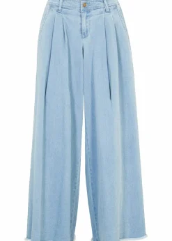 bonprix Jeans|Bekleidung·Shirts & Tops^Wide-Leg-Jeans, Hosenrock hellblau denim