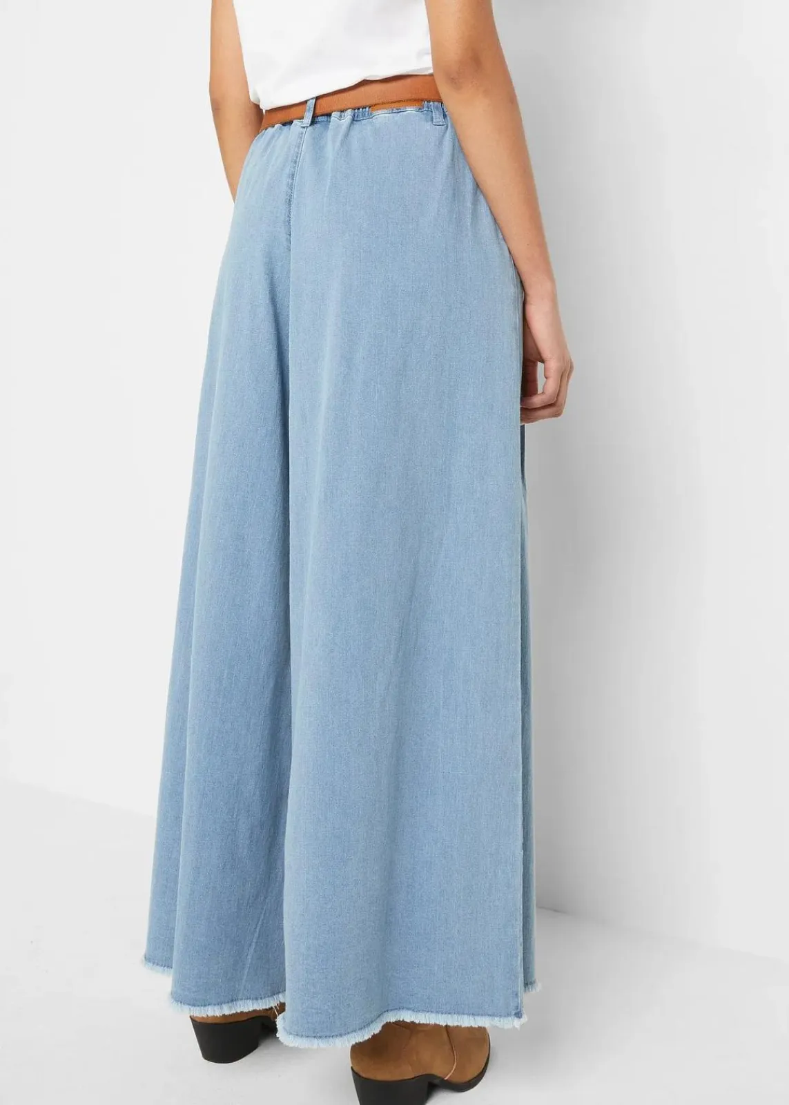 bonprix Jeans|Bekleidung·Shirts & Tops^Wide-Leg-Jeans, Hosenrock hellblau denim