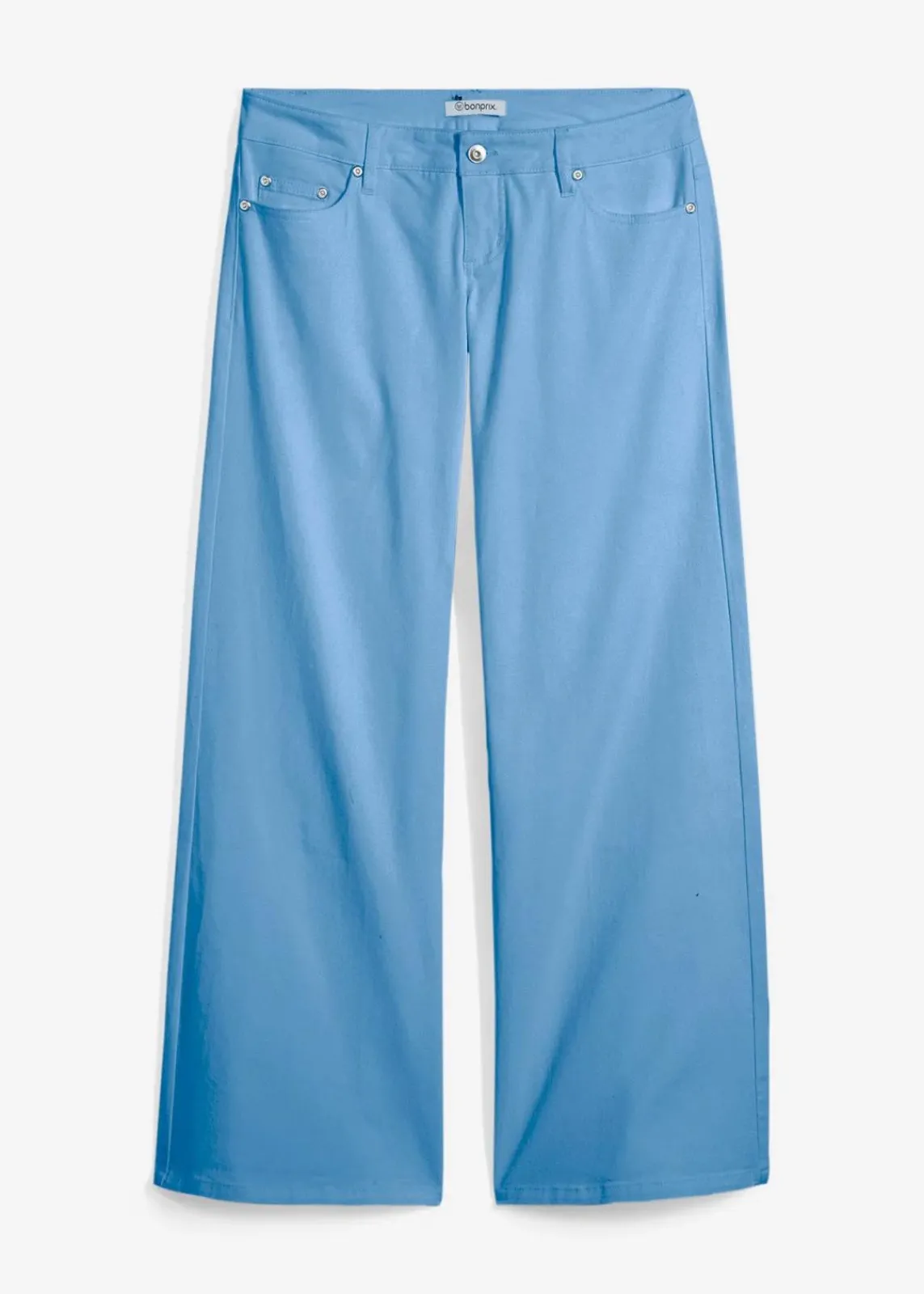 bonprix Jeans|Kurzgrößen^Wide-Leg-Jeans, Low Waist hellblau denim used