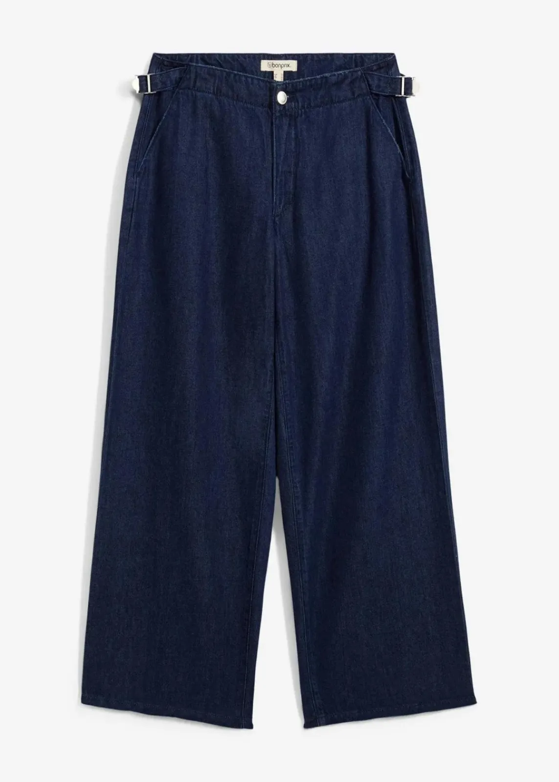 bonprix Bekleidung·Shirts & Tops|Jeans^Wide-Leg-Jeans Mid Waist tiefblau denim ungewaschen