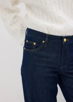 bonprix Bekleidung·Shirts & Tops|Jeans^Wide-Leg-Jeans Mid Waist tiefblau denim ungewaschen