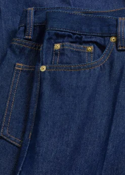 bonprix Bekleidung·Shirts & Tops|Jeans^Wide-Leg-Jeans Mid Waist tiefblau denim ungewaschen