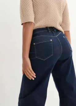 bonprix Bekleidung·Shirts & Tops|Jeans^Wide-Leg-Jeans Mid Waist, Bequembund nachtblau denim