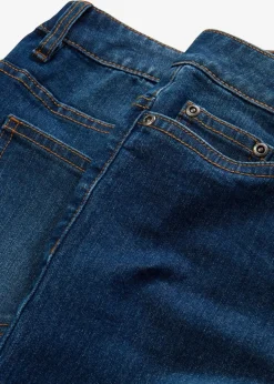 bonprix Kurzgrößen|Bekleidung·Shirts & Tops^Wide-Leg-Jeans, Mid Waist, Stretch blau denim