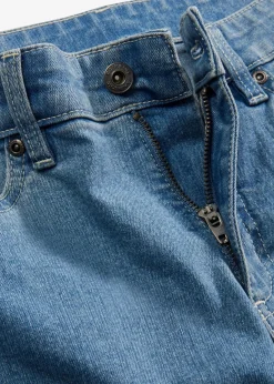bonprix Jeans|Kurzgrößen^Wide-Leg-Jeans, Mid Waist, Stretch hellblau denim
