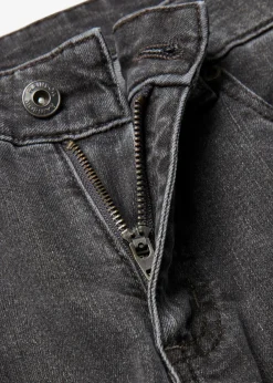 bonprix Jeans|Kurzgrößen^Wide-Leg-Jeans, Mid Waist, Stretch grau denim