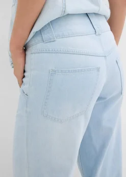 bonprix Bekleidung·Shirts & Tops|Jeans^Wide-Leg-Jeans Mid Waist, Super Soft eisblau denim used
