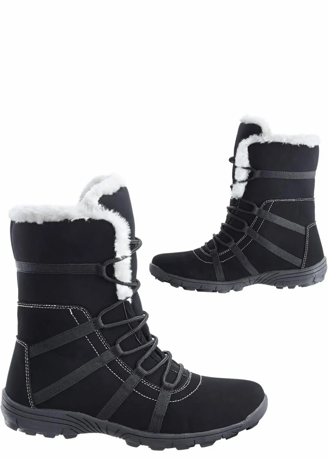 bonprix Komfortschuhe|Gefütterte Winterschuhe^Winter Schnür Boot schwarz